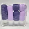 Botellas Reutilizables de Silicona para Viaje con Etiquetas para Viajes de Negocios, Botellas Portátiles Vacías para Loción, Gel de Ducha, Set de Botellas para Almacenamiento de Champú