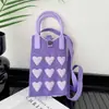Mini Bolsa para Celular Bolsa de Ombro Transversal de Tricô Bolsa de Mão Portátil Bolsa Feminina Estilo Coreano Design de Nicho Bolsa Quadrada Pequena