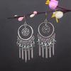 Aretes Turquesa Bohemios Europeos y Americanos Retro Búho Geométricos Atrapasueños Pluma Borla Aretes Mujeres