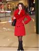 Deseo de lana 2022 Ropa de invierno de longitud media para mujer Estilo coreano abrigo de lana con cuello de piel grande para mujer abrigo de doble botonadura para mujer