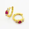 Pendientes de circonita de colores más vendidos transfronterizos Europa y Estados Unidos pendientes de alto diseño moda femenina joyería versátil pendientes chapados en oro