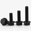 GB5787 preto 10.9 grau parafuso sextavado com flange aço liga 40Cr M6M8M10-M20 cabeça chata com dentes
