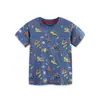 Suministro Transfronterizo Ropa Infantil Verano Nuevo Estilo Camiseta de Manga Corta para Niños Estilo Europeo y Americano Estampado de Vehículos de Construcción Camiseta Infantil de Cuello Redondo