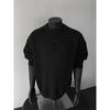 Malharia Masculina da Moda em Estoque em Estilo Vintage, Suéter Casual Oversized com Gola Henry, Adequado para Uso Interno e Externo, Estilo Coreano e Japonês