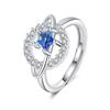 Anel Planeta Europeu e Americano Transfronteiriço Feminino Estilo Coreano Diamante Azul Fresco Linha Única Diamante Estrela de Cinco Pontas Anel Aberto Feminino