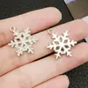 Série de Flocos de Neve de Natal Mistos Quentes Transfronteiriços 20 Pingentes de Liga Acessórios Criativos DIY para Pulseira Chaveiro