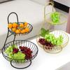 Cesta de Frutas de Dos Capas Plato de Frutas para Snacks de Celebridad de Internet Creativo Moderno para el Hogar Sala de Estar Plato de Frutas de Múltiples Capas Plato de Frutas Nórdico ins