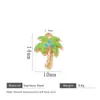 Colgantes Pequeños Creativos de Acero Inoxidable con Temática Oceánica en Forma de Caracola, Delfín y Palmera para Accesorios de Pulseras y Collares DIY