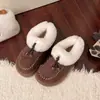 Zapatos de Mujer de Moda Versátiles Zapatos de Algodón para Mujer Piel Nueva Botas de Nieve Invierno Más Terciopelo Estilo de Tacón Cerrado Suela Gruesa Cálido 2026