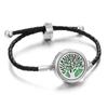 Pulseira de Óleo Essencial de Aromaterapia de Venda Quente Transfronteiriça Liga Difusor de Perfume Pulseira Corda Pulseira de Couro Preto para Homens e Mulheres