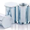 Tornillo remachador de prensa de acero al carbono BSO con revestimiento de zinc azul y blanco, cabeza plana hexagonal, orificio ciego, perno remachador de prensa M3/M4/M5/M6