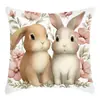 Nueva Funda de Almohada de Pascua Amazon Decoración Festiva Cojín de Sofá Cojín de Asiento Funda de Almohada con Estampado de Letras