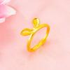 Nuevo anillo de mujer de oro de 24k de imitación con flor abierta, arena viva, pequeño, fresco, lindo, de carpa, fabricantes, venta al por mayor