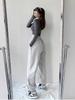 Pantalones deportivos europeos y americanos para mujer, otoño e invierno, holgados, afelpados, gruesos, Harlan, de pierna ancha, talla grande, pierna gris, casual americano, pantalones deportivos