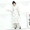 Vestido A-line Holgado de Manga Media y Cuello Redondo con Estampado Floral Retro Nuevo 2026, Estilo Suave y Elegante, Versátil para el Uso Diario