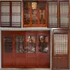Puertas y ventanas de estilo antiguo, estilo chino nuevo, mampara de celosía floral calada, mampara, recibidor, celosía de madera maciza, templo, clínica de medicina china