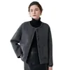 Abrigo de lana en tejido de lana estilo Chanel para mujer, una pieza mágica que estiliza para figuras petite, abrigo corto de lana de primavera/otoño con un toque elegante y con estilo