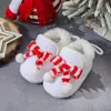 Zapatos Suaves con Suela Antideslizante y Forro de Felpa, Lazo Navideño, para Recién Nacidos de 0 a 1 Año, Zapatos Cálidos para Bebés que Aún no Caminan