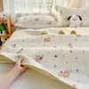 Conjunto de Cobertor de Cama Algodão para Todas as Estações Grau Materno e Infantil, Estilo Fresco Algodão Lavado Acolchoado Tatami Manta Antiderrapante