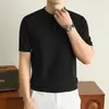 Nuevo [en stock] suéter de otoño e invierno [estilo old money] para hombre, de punto, cuello redondo, con botones, manga corta