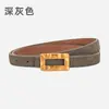 Cinturón de Cuero Cuadrado de Gama Alta para Mujer, Cinturón Decorativo de Cuero Genuino para Jeans, Versátil para Todas las Estaciones, Suministro Directo del Fabricante, En Stock para Venta al por Mayor