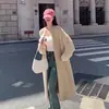 Cárdigan largo de punto mullido para mujer, otoño e invierno 2026, suave y con caída, abrigo adelgazante, transfronterizo ruso