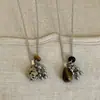 Diseño Racimo de Uvas Piedra Natural Acero de Titanio Collar para Mujer Retro Nicho Lujo Accesible Moda Versátil Cadena para el Cuello Cadena para la Clavícula