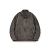 Chaqueta de Algodón Lavado Estilo Americano para Hombre, Marca de Moda, Corte Holgado Retro, Cuello Alto Cortavientos, Tacto de Alta Gama, Top Fresco y Casual