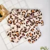 Gola térmica lisa com estampa de leopardo para uso externo e chapéu de pescador conjunto de duas peças à prova de frio e quente para inverno, comércio exterior transfronteiriço, transmissão ao vivo, europeu e americano