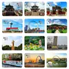 Imanes de Nevera de Vidrio Escénico de Fushun - Parque Forestal Roca Mono, Rocas de Montaña, Árboles, Flores y Hierba, Souvenirs y Decoraciones de Viaje Escénicas