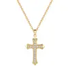 [Acero de Titanio] Cruz Zirconia Estilo Lujo Ligero Hermoso Collar Totalmente de Diamantes para Mujer Cadena de Clavícula Más Fácil de Combinar Acero de Titanio