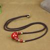 Pulsera de Cuerda Trenzada Hecha a Mano de Cinabrio Natural, Pulsera Collar de Cuentas Dzi de Moda y Simple, Cuentas de Transferencia de Arena de Oro Púrpura de Alto Contenido para Mujer