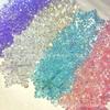 Decoraciones navideñas copo de nieve acrílico transparente chapado en color colgante árbol de Navidad hecho a mano DIY accesorios de joyería