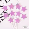 Decoración Creativa para Pastel Estrella Brillante de Cinco Puntas Estrella Corazón Fiesta de Cumpleaños Mesa de Postres para Hornear Set de 10 Piezas