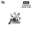 Arete Mini Calavera de Aleación de Titanio G23 Perforación Clavo de Cartílago Uña de Labio Serpiente Pulido a Mano Accesorio DIY