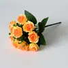 Flores artificiales al por mayor de fábrica, 5 cabezas, 10 flores, rosas pequeñas, decoración del hogar, ramos de boda, rosas artificiales al por mayor