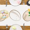 Camino de mesa con estampado de conejito de Pascua, mantel decorativo para mesa de comedor, cocina, fiesta, cojín, bandera de té, mantel de lino con borde cruzado