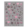 Redanco5D Relieve Ins Popular Pegatina para Uñas Arte de Uñas Estampado de Leopardo Brillo Corazón de Oro Triturado Pegatina Estéreo para Uñas He1573