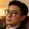 Óculos de Negócios Retrô Masculinos, Armações de Óculos Ultrafinas Linha Sobrancelha Preto Puro Estilo Samurai, Podem Ser Equipados com Lentes de Grau, Atacado 1608