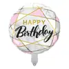 Balão Redondo de Aniversário Inglês de 18 Polegadas Balão de Folha de Alumínio Celebração de Casamento Vários Estilos Decoração de Festa Balão Transfronteiriço