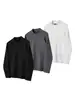 DERTO 100 Lana Merino Lana Pura Tejido Fino Ajustado Suéter Capa Base Cuello Redondo Cuello Semi Alto Suéter Hombre