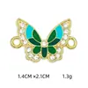 Joias Coreanas DIY Acessórios de Liga Borboleta Gota de Óleo Strass Colar Pulseira Pingente Pingente Duplo Pendurado Venda por Atacado