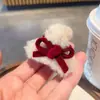 Grampo de Cabelo de Pelúcia Estilo Menina Doce Coreana Imitação de Lã de Cordeiro Outono e Inverno High-End Agarrador Lateral Exquisito para Franja