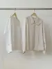 En stock: Camisa casual larga de manga larga para mujer, estilo francés Dongdaemun coreano, cuello de muñeca lindo y juvenil, a rayas, holgada