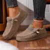 Zapatos de Algodón Nuevos de Invierno para Mujer Tallas Grandes, con Forro de Felpa, sin Cordones, Mocasines Casuales Cómodos, Engrosados y Cálidos