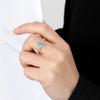 Anillo Sencillo Azul de Circonita Pequeño de Gama Alta para Mujer Nicho Gama Alta Lujo Ligero Estilo Ins Versátil Corea del Sur Anillo Venta al por Mayor