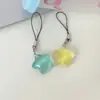 Cor Transparente Fina Flash Gelatina Estrela Corda para Celular Menina Fofa Macia Fofa Estrela de Cinco Pontas Pingente Estojo para Lápis Mochila Chaveiro