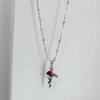Collar de Rosa de Vid Cruzada para Mujer Lujo Ligero Diseño de Nicho Cadena para Clavícula Dulce Fresco Sexy Accesorios para Collar