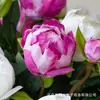 Flores de peonía artificiales de dos cabezas transfronterizas, flores artificiales, flores artificiales para decoración de bodas y hogar, arreglos florales para sala de estar y mesa de comedor
