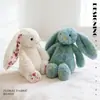 Pelúcia de Coelho Floral Coelho de Orelhas Caídas Fofo Boneca Companheiro Infantil Presente Boneca de Lançar para Casamento